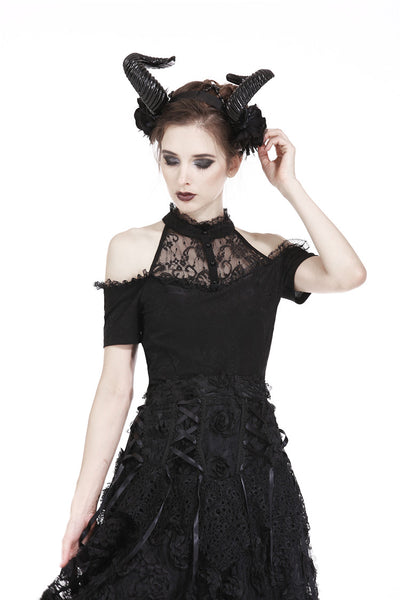 Elegant Goth Lace Top by Dark In Love