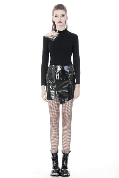 Punk Tie Up Shoulder Top by Dark In Love