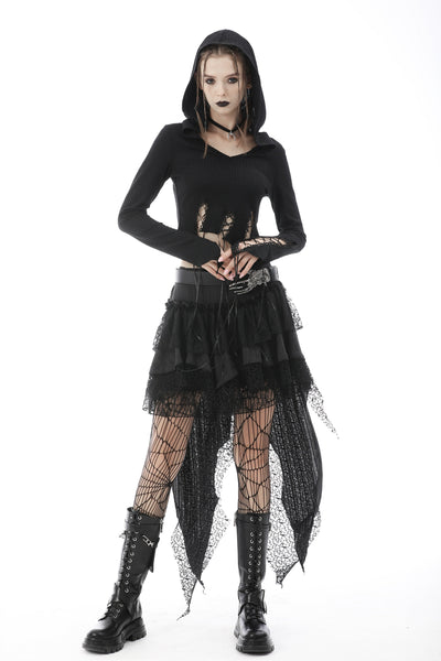 Rockin' Rebel Hooded Crop Top by Dark In Love