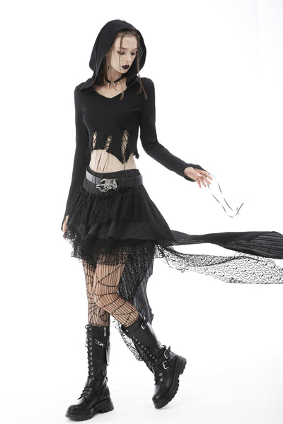 Rockin' Rebel Hooded Crop Top by Dark In Love