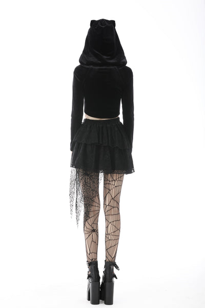 Midnight Kitty Zipper Top by Dark In Love