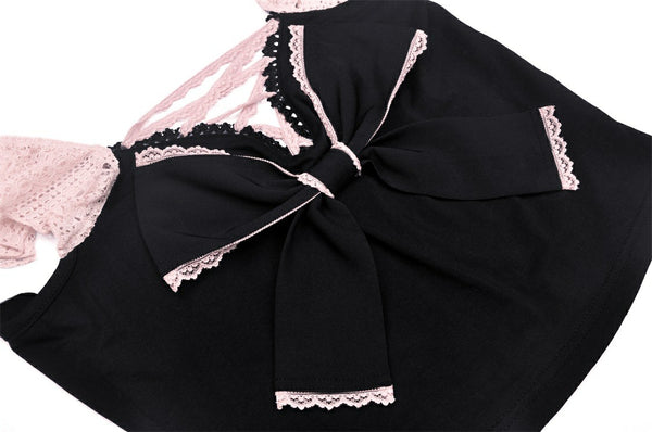 Miss Dolly Pink Frill Top by Dark In Love