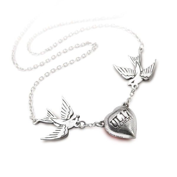 Swallow Heart Necklace by Alchemy Gothic