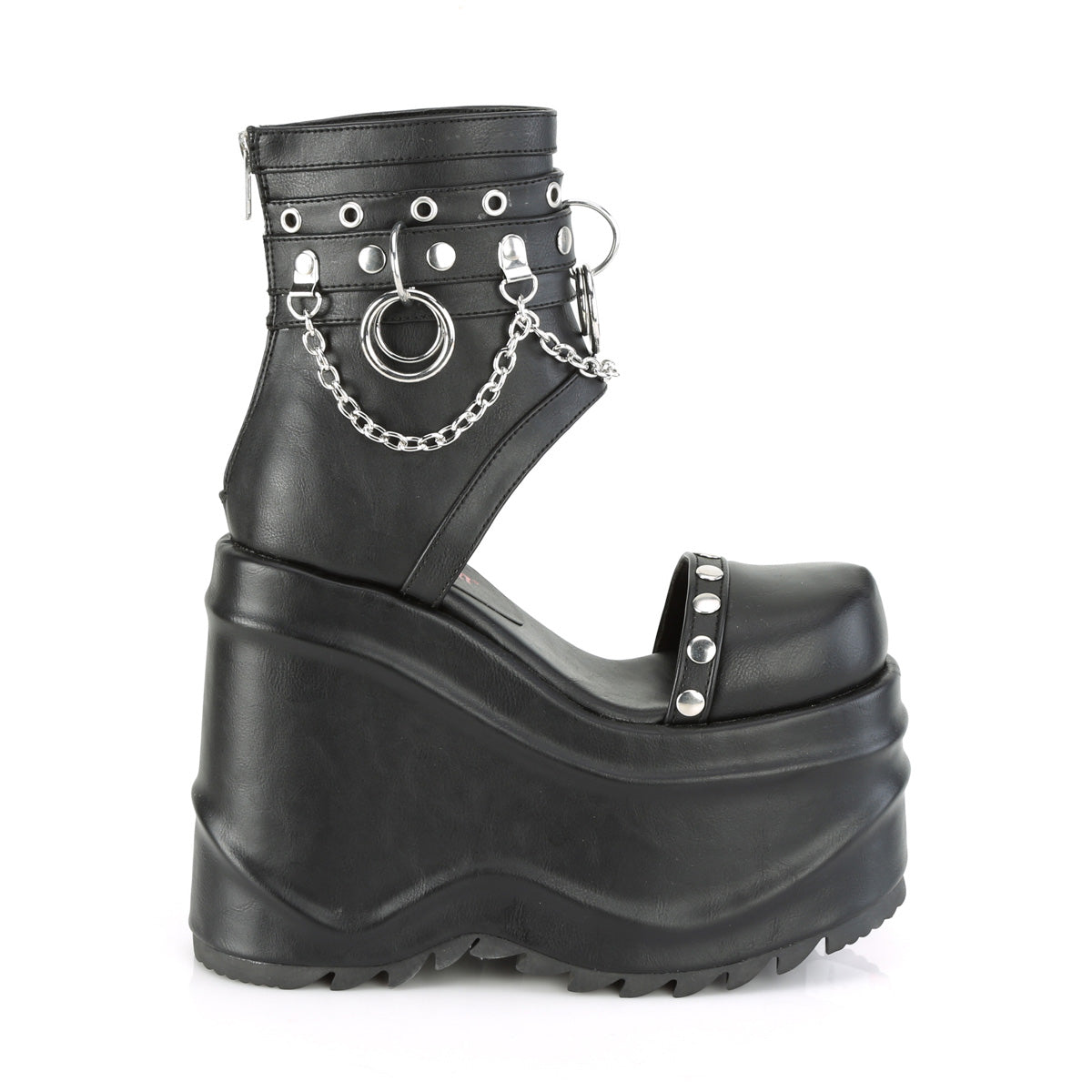 WAVE-22 O Ring Wedge Platform Sandals by Demonia