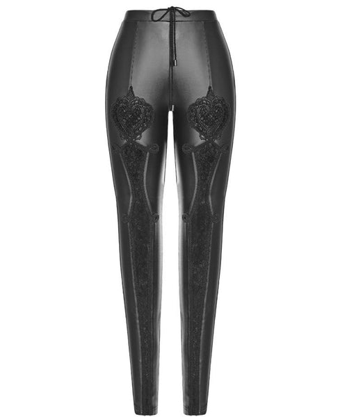 Cathedral Arch Faux Leather Leggings - Black by Punk Rave