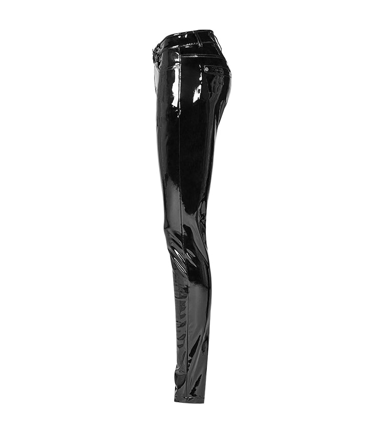 Men's Punk Patent Leather Chain Pants – Punk Design