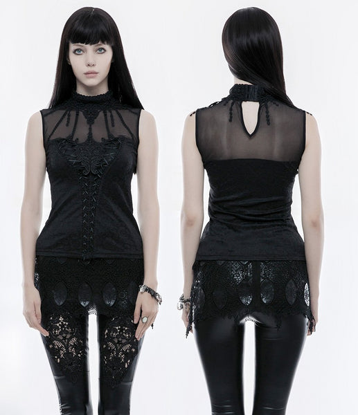 Black Reign Sleeveless Top by Punk Rave