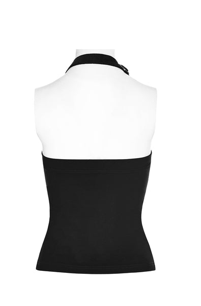 Skully Halter Vest Top by Punk Rave