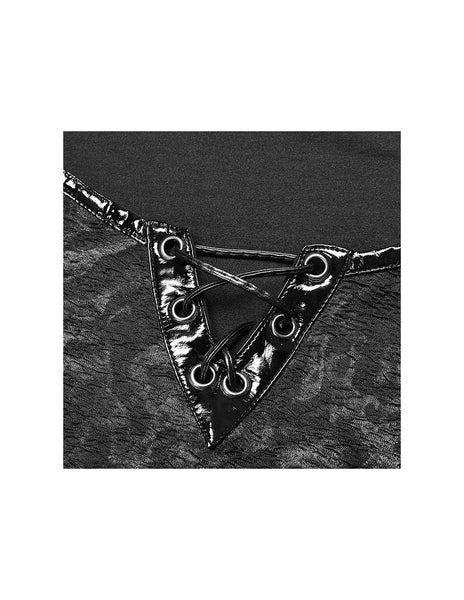 Black Flames Collar Top by Punk Rave