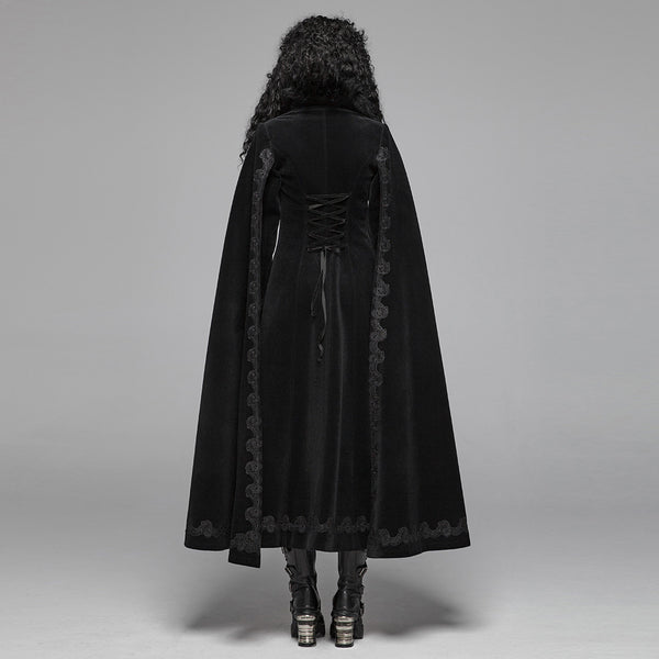 Dark Snow Bunny Faux Fur Trimmed Coat by Punk Rave