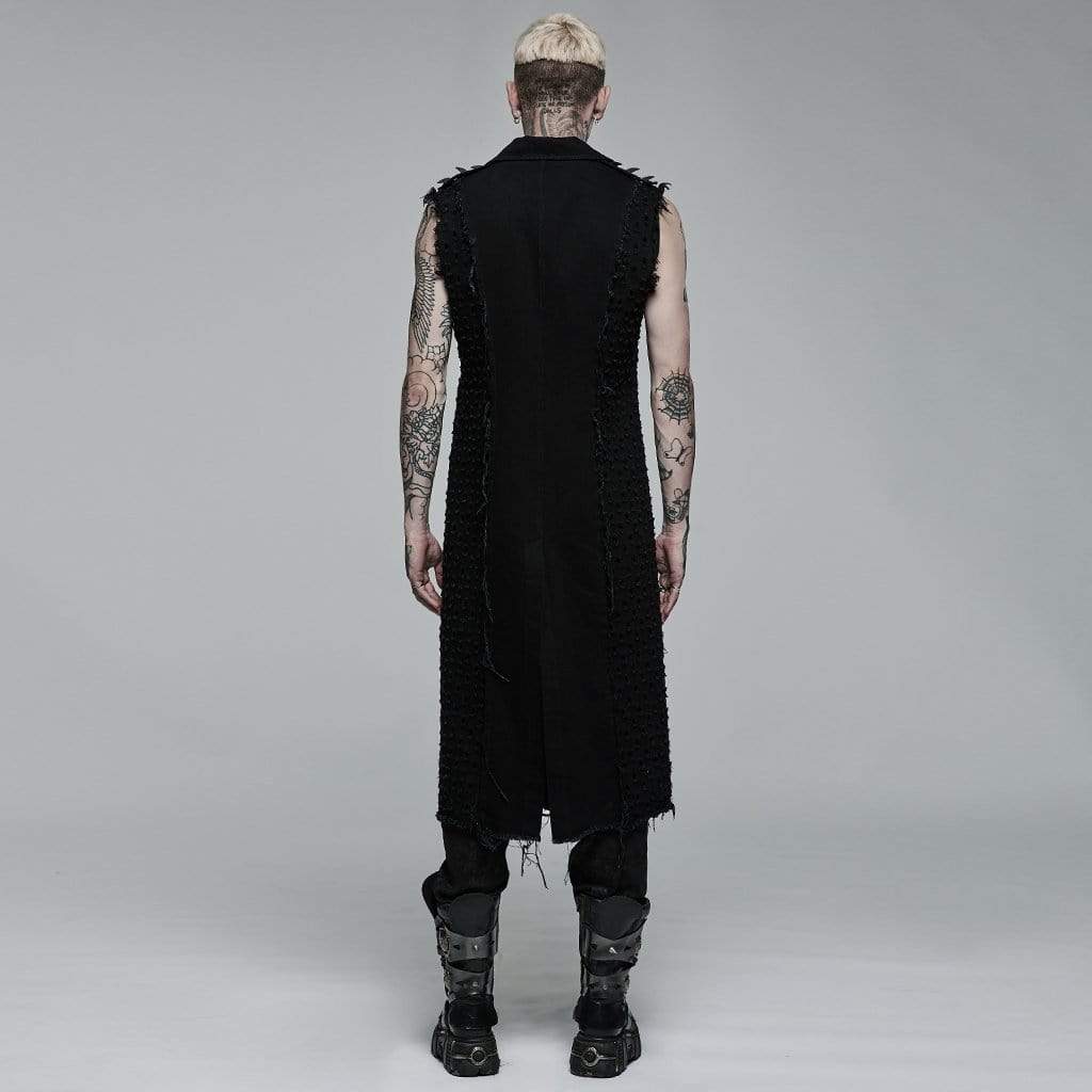 Death Metal Distressed Sleeveless Coat by Punk Rave