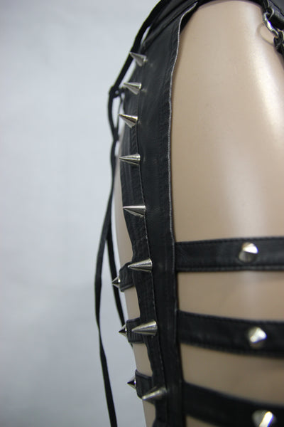 Skully Faux Leather Harness Belt by Devil Fashion