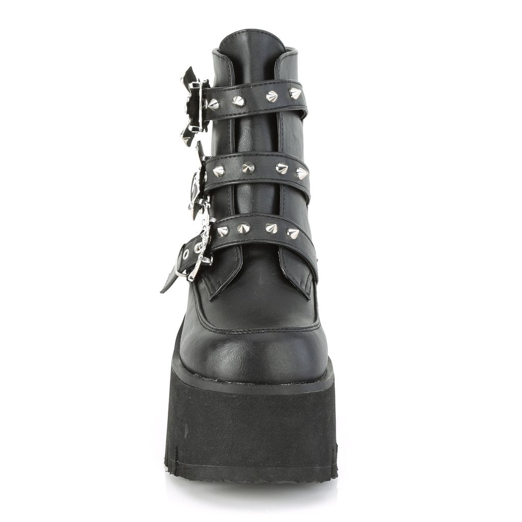 ASHES-55 Bat Buckle Boots by Demonia