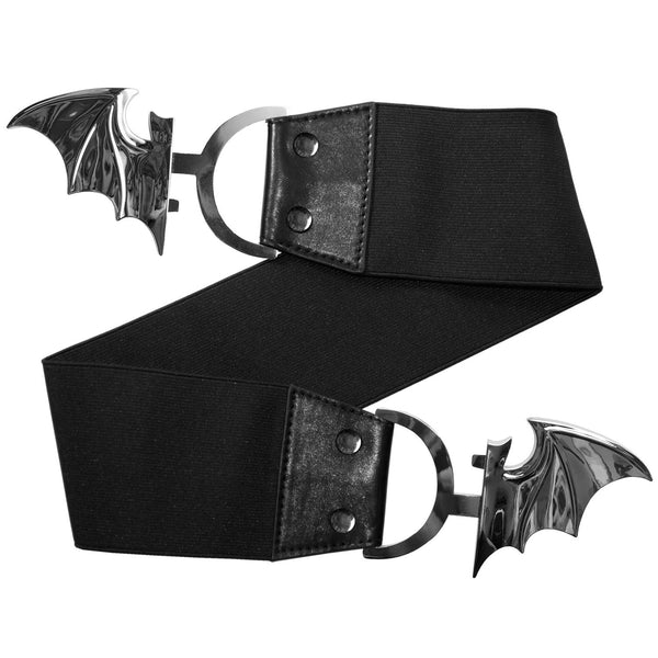 Elastic Waist Belt Bat Silver by Kreepsville 666