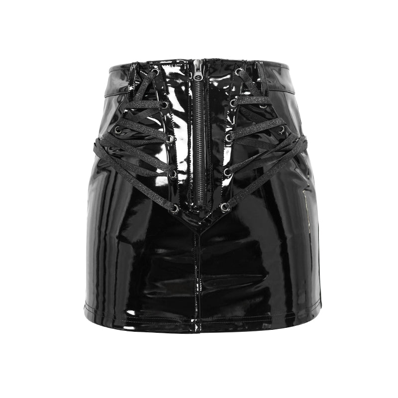 Worst Nightmare Faux Leather Skirt by Devil Fashion