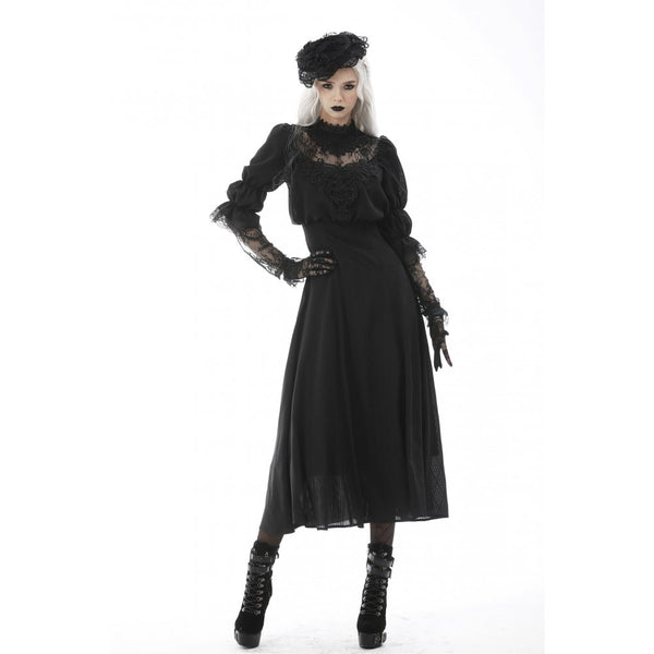 How Delightful Lacey High Neck Dress by Dark In Love