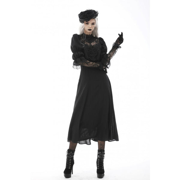 How Delightful Lacey High Neck Dress by Dark In Love