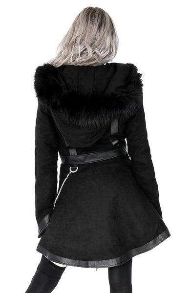 Gothic Faux Fur Hood Coat by Restyle