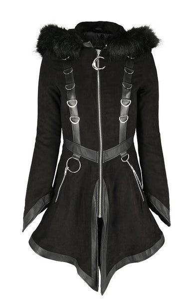 Gothic Faux Fur Hood Coat by Restyle
