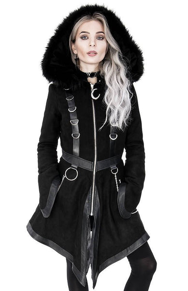 Gothic Faux Fur Hood Coat by Restyle