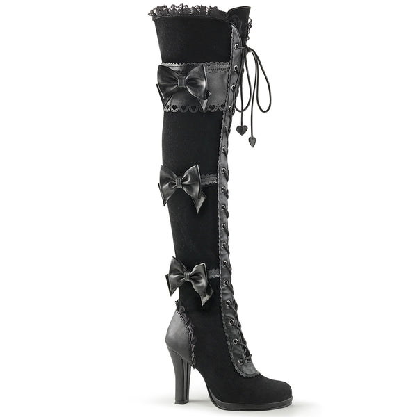 GLAM-300 Goth Lolita Over-the Knee Boots by Demonia