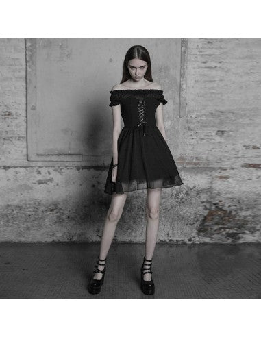 Gloomy Off Shoulder Dress by Punk Rave