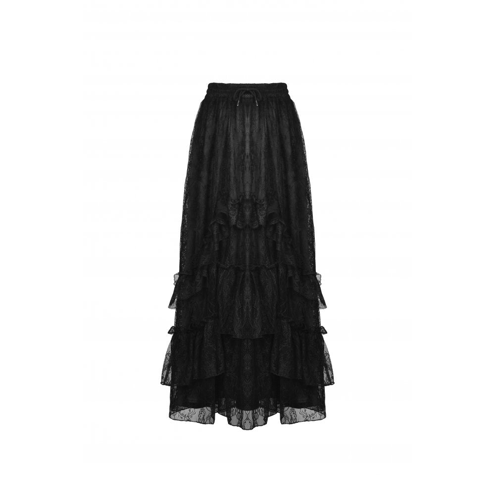 In Her Wake Lace Frill Skirt by Dark In Love