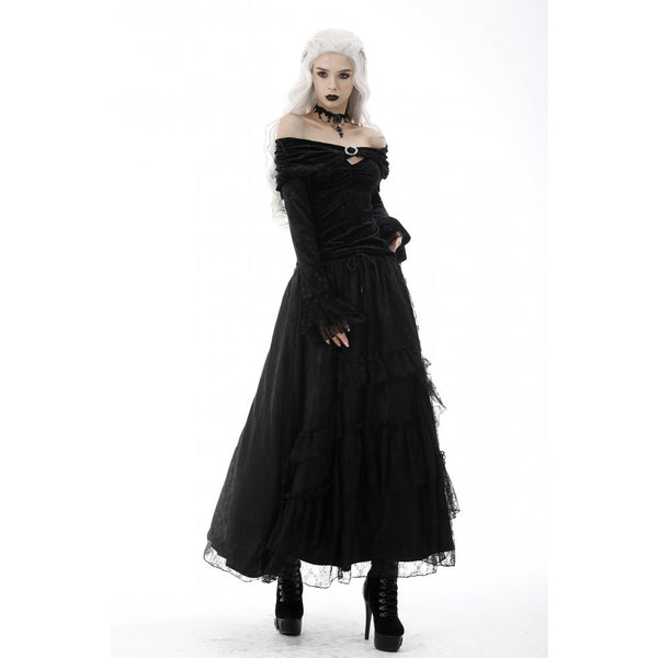 In Her Wake Lace Frill Skirt by Dark In Love