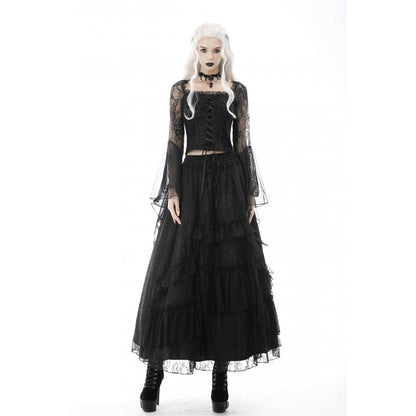 In Her Wake Lace Frill Skirt by Dark In Love