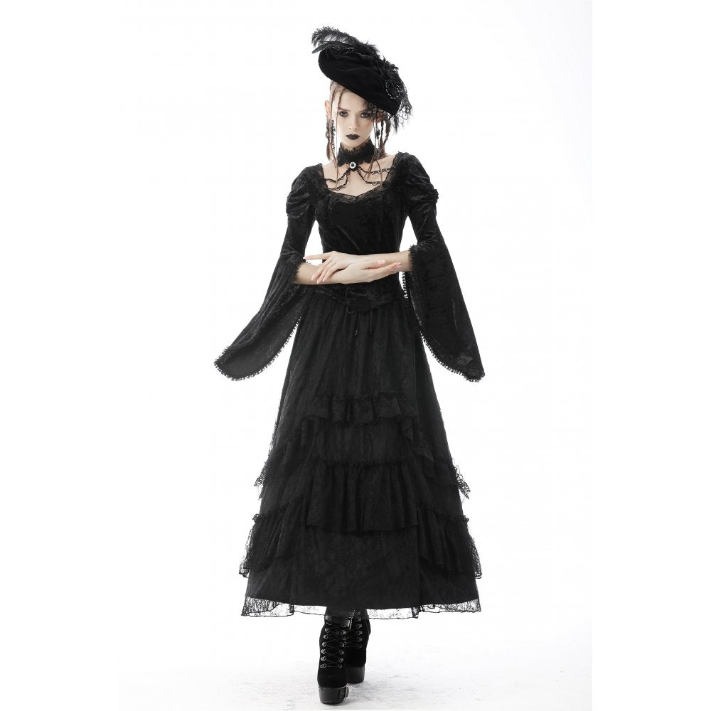 In Her Wake Lace Frill Skirt by Dark In Love