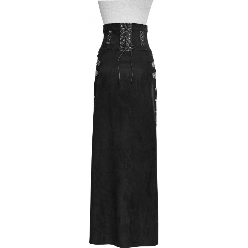 Punk Rave Black Gothic Punk Split Skirt for Women