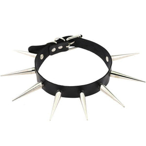Daddy Long Spikes Faux Leather Choker