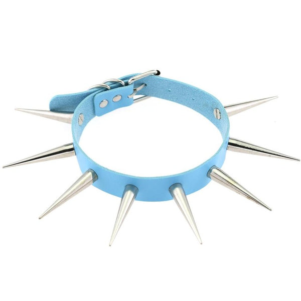 Daddy Long Spikes Faux Leather Choker