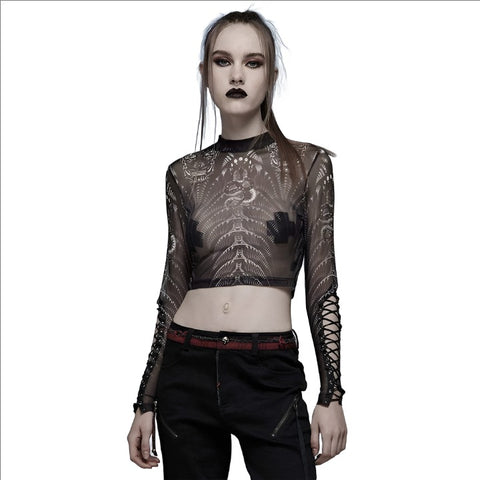'Yaosobi' Printed See-through Top by Punk Rave