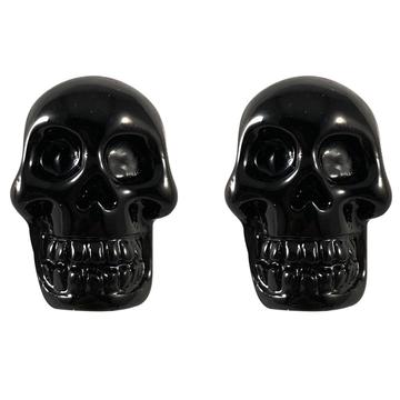 Skull Stud Black Earrings by Kreepsville 666