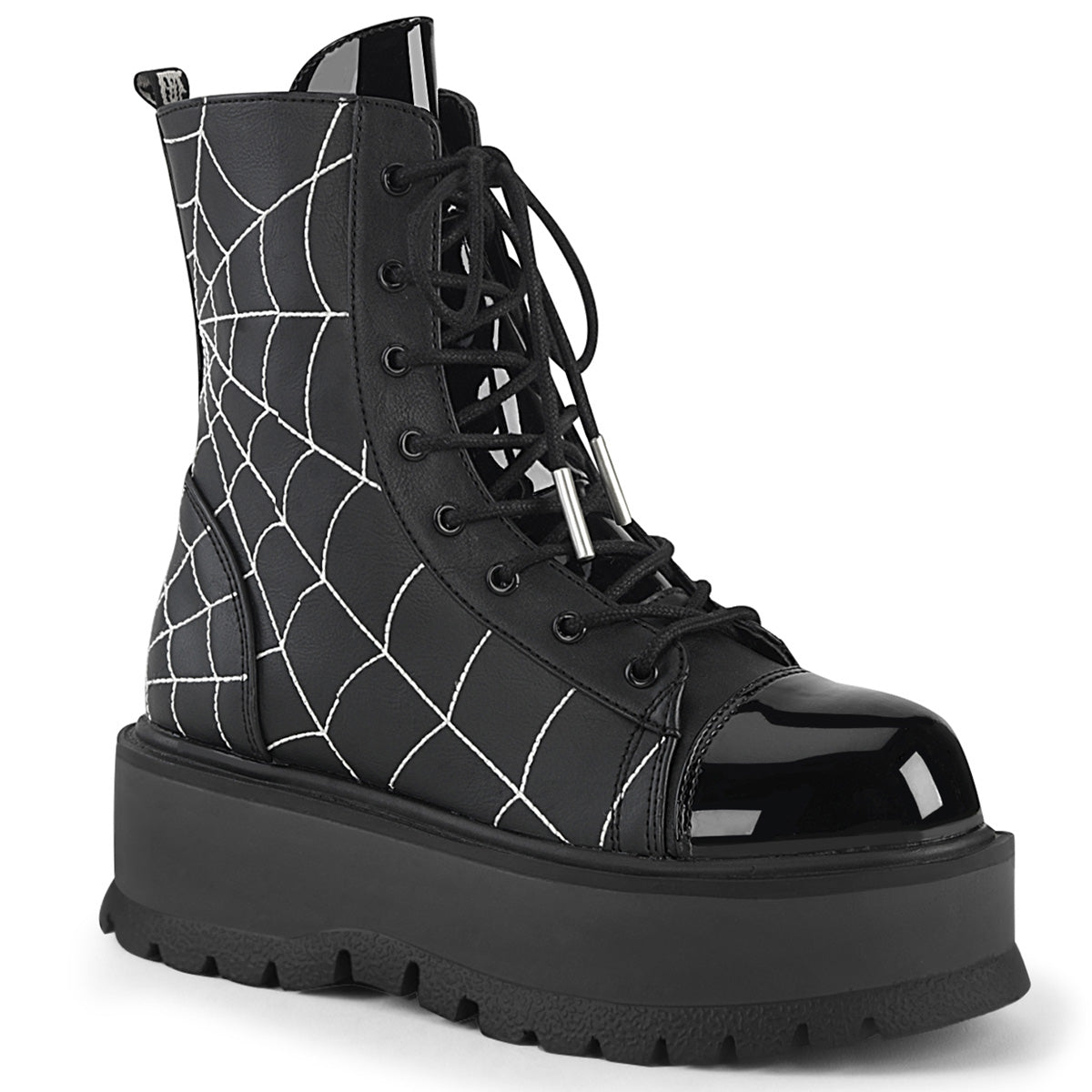 SLACKER-88 Spiderweb Boots by Demonia