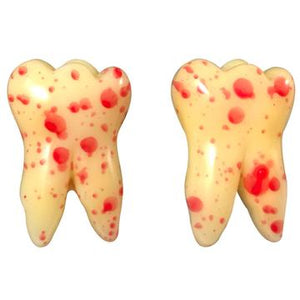 Bloody Tooth Stud Earrings by Kreepsville 666