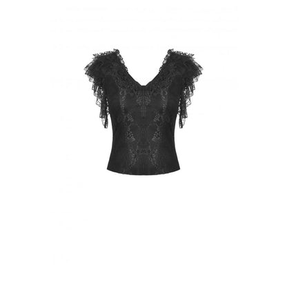 Labyrinth Lace Ruffle Top by Dark In Love