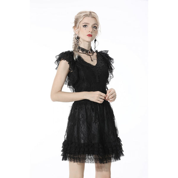Labyrinth Lace Ruffle Top by Dark In Love