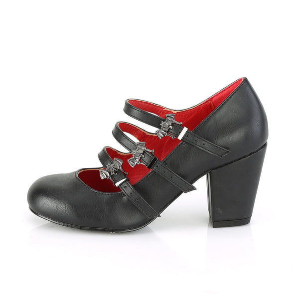VIVIKA-38 Triple Bat Mary Jane Heels by Demonia