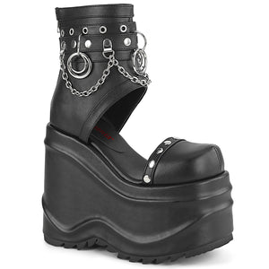 WAVE-22 O Ring Wedge Platform Sandals by Demonia