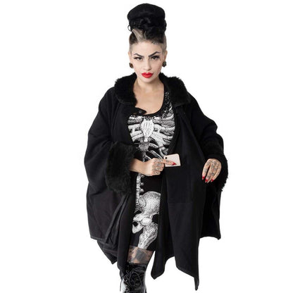 Glamour Ghoul Web Cape Black Fur by Kreepsville 666