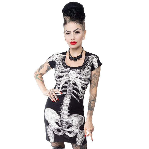 White Skeleton Tunic Dress by Kreepsville 666