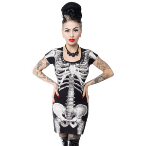 White Skeleton Tunic Dress by Kreepsville 666