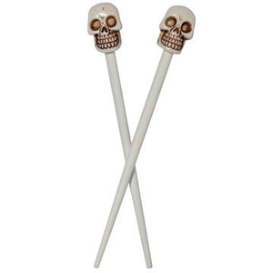 Skull Collection White Hair Sticks by Kreepsville 666